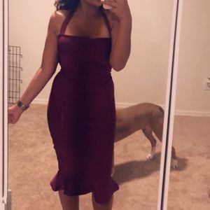 Sexy wine color dress